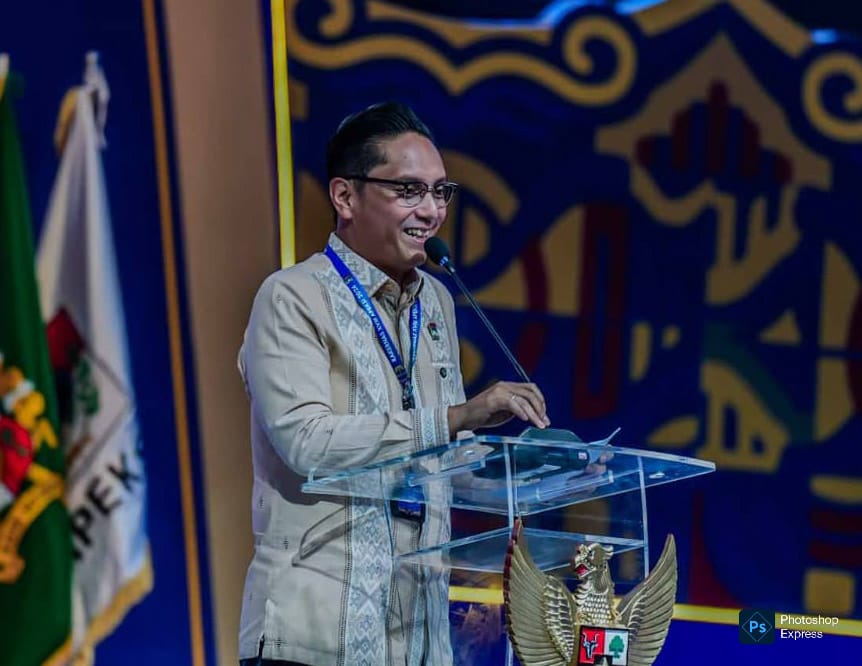 Rico Waas berikan sambutan di Rakernas APEKSI XVIII. (Kominfo Medan Dok)